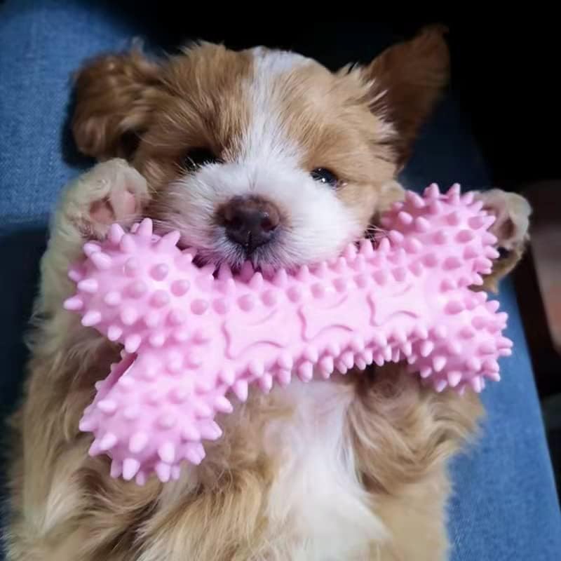 Dog Chew Toys, 7pcs Dog Puppies Teething Chewing Toy Set with Ball and Colorful Ropes, Interactive Pet Toys for Small and Medium Dogs (Pink)
