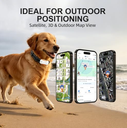 DBDD GPS Dog Tracker, 12-Mo Sub, Real-Time Loc, E-Fence, Health Monitor