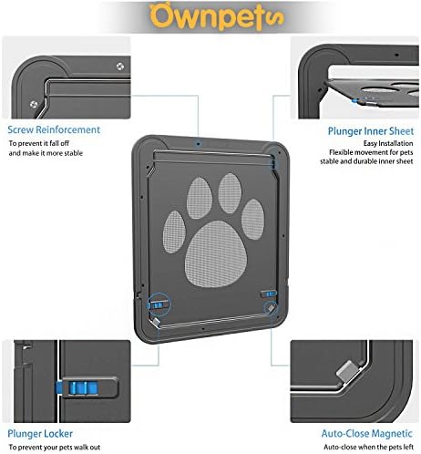 Ownpets Pet Screen Door for Dogs& Cats,Self Closing Function