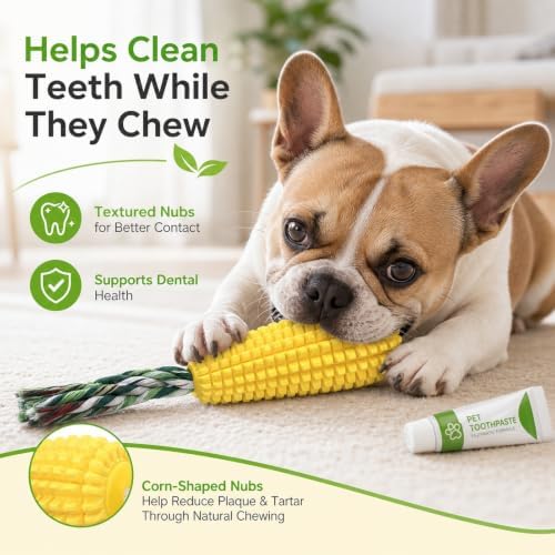 1 Piece Corn Dog Chew Toy for Dogs - Interactive Floating Teething Toy, Durable TPR Chew Toy for Aggressive Chewers, Puppy Teething & Dental Care Toy for Small Medium Large Dogs, 5.6x5.6x14.7cm