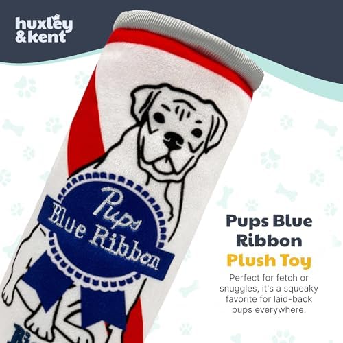 Huxley & Kent Power Plush Squeaky Dog Toy, Pups Belly Rubbin, Large