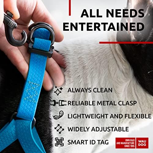WAUDOG Waterproof Dog Harness with QR Code Tag & Metal Clasp