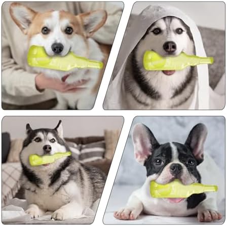 Water Bottle Dog Toy,Dog Toys for Aggressive Chewers,Water Bottle with Tennis Ball,Suitable for Small and Medium Pets to Exercise Outdoors(Yellow)