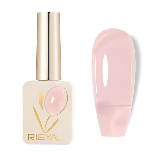 Jelly Gel Nail Polish - Sheer Translucent Semi-Transparent UV/LED Gel with Glossy Finish (Light Pink)