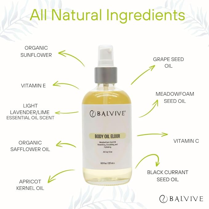 Body Oil 8 oz –Weightless, Non-Greasy & Fast-Absorbing Body Moisturizing Oil with Meadowfoam and Black Currant Oil - Skin Hydration for Natural Glow- Firm, Smooth & Radiant Skin