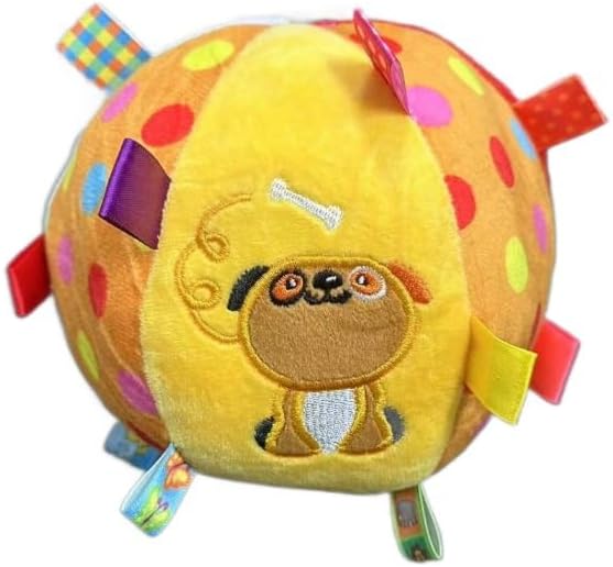 Squeaky Hanging Dog Toy, Colorful Squeaky Hanging Dog Training Toy, Interactive Fetch Play Ball, 6-Inch Soft Ball with Cotton and Built-in Bell for Dogs & Small to Large Dog