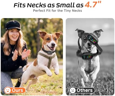 Tiny Bark Collar for Small Dogs 5-15lbs, Only 1.4 * 1 in & 0.6oz, No Shock Anti Barking Collar with Vibration & Beep, Extra Small &Rechargeable Dog Training Collar, 5 Sensitivity Levels (Matte Black)