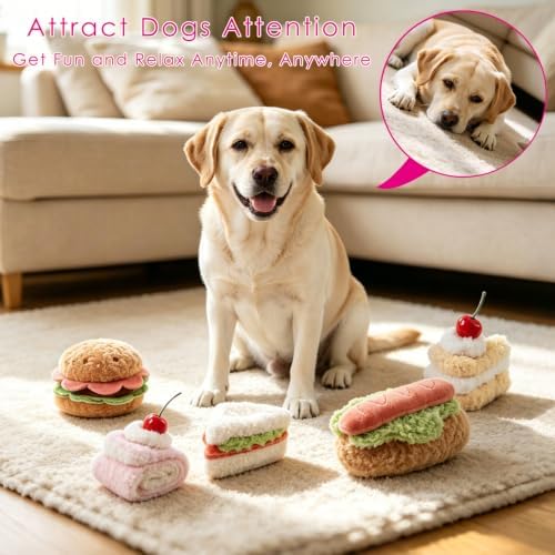 5Pcs Plush Pet Toy, Realistic Food Shaped Chew Toy for Cat, Relieve Boredom (5)