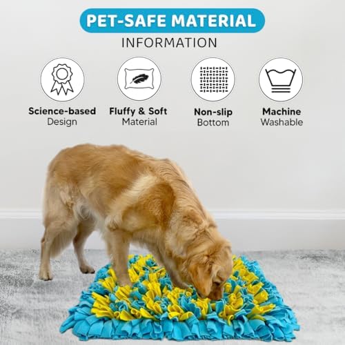 Snuffle Mat for Dogs, Sniff Mat Interactive Slow Feeding for Boredom, Mental Stimulation, Stress Relief & Natural Foraging, for Puppy Small Medium Large Dogs, 24”x20”
