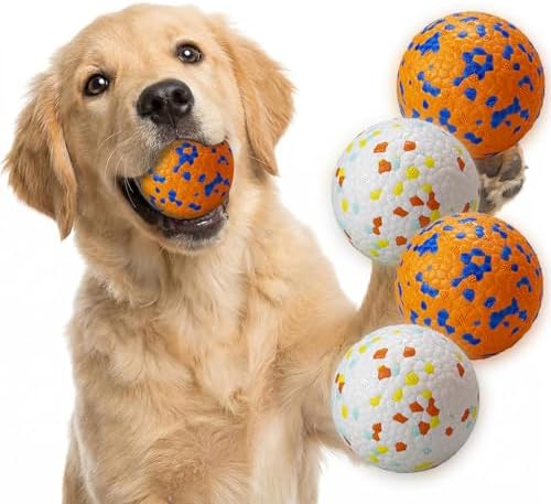 Dog Ball Toys Dog Tennis Ball for Aggressive Chewers Indestructible Bouncy Lightweight Water Toy Fetch Ball for Large Medium and Small Dog