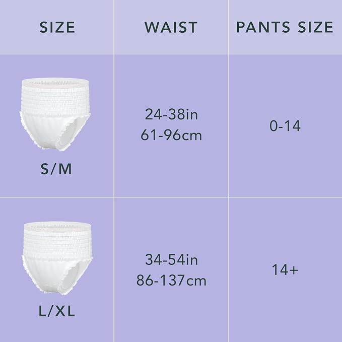 Rael Disposable Underwear for Women, Organic Cotton Cover - Postpartum Essentials, Leak Locker, Unscented, Maximum Coverage (Size L-XL, 20 Count)