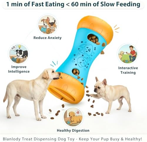 Treat Dispensing Dog Puzzle Toy, Interactive Dog Toys, Blue