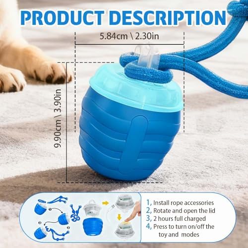 Interactive Dog Toys, 2026 Upgraded Motion Activated Squeaky Cat Balls, 360° Smart Automatic Rolling Moving for Bored Pet Cats Dogs, Interactive Dog Balls (Green)