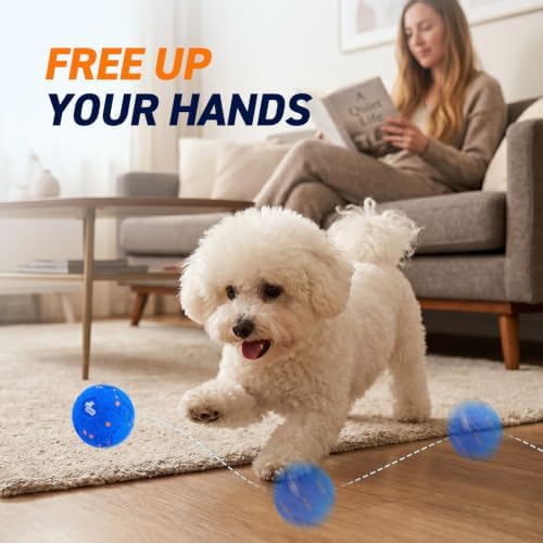 QDAN Interactive Dog Toys, Automatic Moving Dog Balls with 3 Modes, 2.7Inch