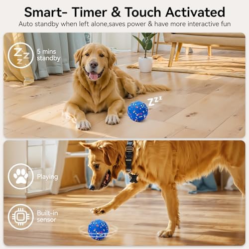Smart Interactive Dog Toys Self Moving Ball for Aggressive Chewers