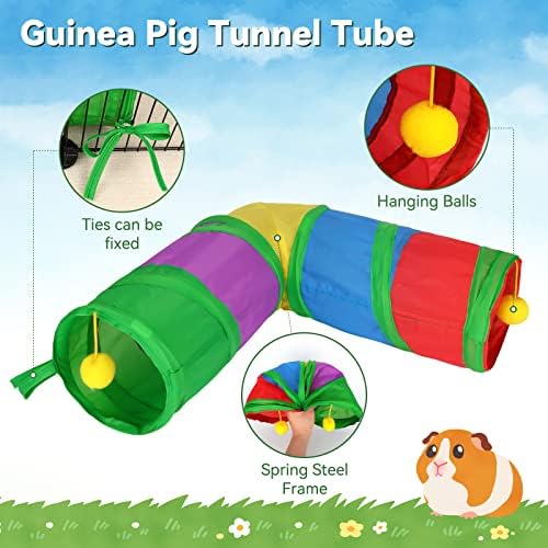 Rypet Guinea Pig Tunnels and Tubes 2-Way L-Type Collapsible for Small Pets