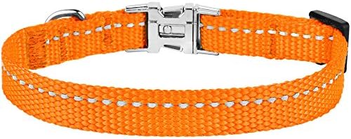Reflective Dog Collar, Quick-Release Buckle (Orange, 7-11 Inch)