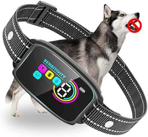 Dog Bark Collar for Large Dogs,Smart Anti Barking Device with 3 Training Modes,Rechargeable IP67 Waterproof Barking Collar for Medium Dogs