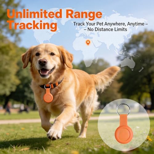 Pet GPS Tracker: A Smart Collar with Real-Time Location Tracking—Ns in Real Time. Compatible with Android and iOS | Silicone Protective Case with Metal Ring, 1-Minute GPS Updates, 1-Year Replaceable Battery, IPX7 Waterproof