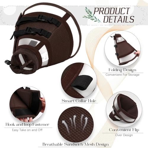 Soft Fold-Over Anti-Lick Dog Cone, Comfortable E-Collar for Medium Dogs