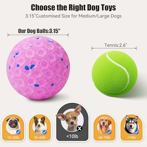 Interactive Dog Toys, Chew-Proof Dog Ball for Aggressive Chewers