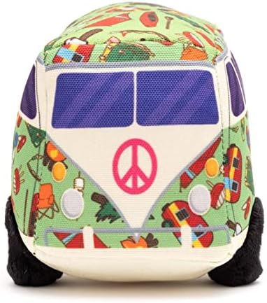 The Worthy Dog Icons Pattern Tough Plush Squeaky Dog Toy, Happy Camper