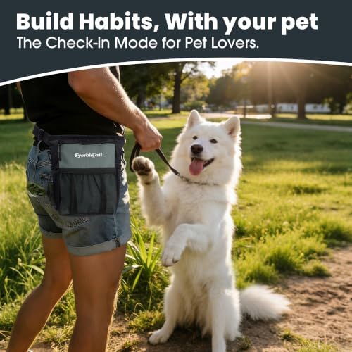 Dog Treat Pouch, 4 Cup Training Bag, Magnetic Closure, 3 Way Wear, Gray | 600D waterproof Oxford fabric, multi pocket storage, zipper and mesh pockets, pull out poop bag dispenser, includes 2 rolls