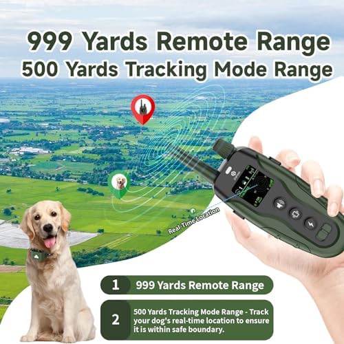 GPS Wireless Dog Fence System & Dog Shock Collar, 2-in-1, No App, Green