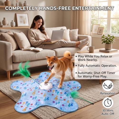 HuntingFun Dog Pro, Automatic Dog Toy, Interactive Motorized Hunting Blanket, Electronic Rotating Wand Cover, Pet Exercise Game for Boredom Relief, Teaser Spinner, Puppy Kitten Catching Toy