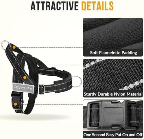 Lukovee No Pull Dog Harness and Leash Set, Soft Padded for Large Medium Dog