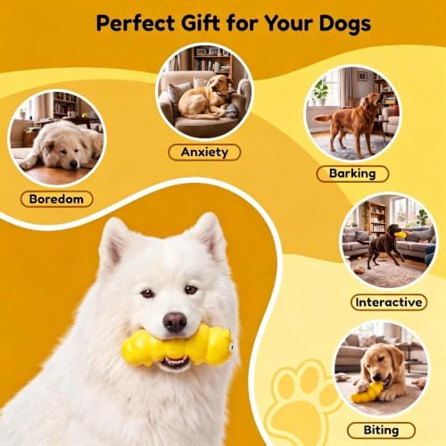 Squeaky Dog Chew Toys, Interactive Tough Indestructible Dog Toys for Aggressive Chewers, Medium to Large Dogs, Indoor & Outdoor Use