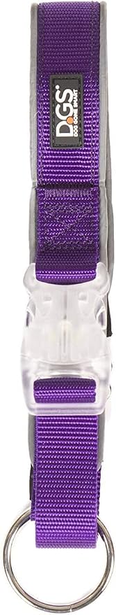 Dog Gone Smart Pet Products Super Bright LED All Day & Night Wear Safety Comet Collar Dogs, Adjustable Breathable Strong Nylon, Puppies, Large, Medium, Small
