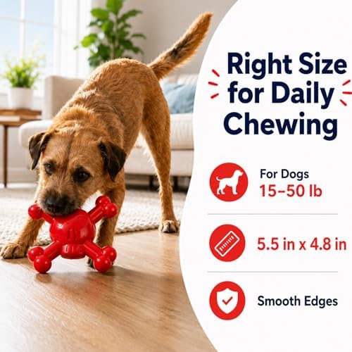 Dog Chew Toys for Aggressive Chewers, Durable Nylon Tough Chew Toy for Small & Medium Dogs, Bacon Flavor Skull Dog Toy to Keep Dogs Busy Indoors, Helps Reduce Boredom