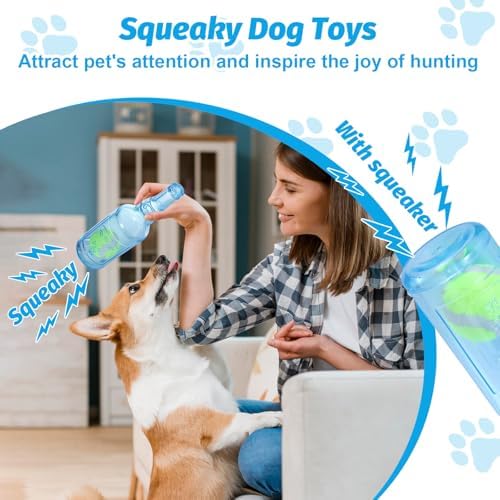 Blue Water Bottle Dog Toy for Aggressive Chewers Small Medium Dogs