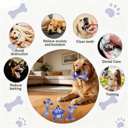 YINEYA Dog Toys for Aggressive Chewers, 3-Pack Tough Dog Chew Toys