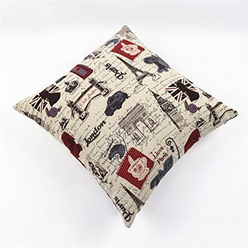 MoonRest Decorative Pillow, Fully Assembled with Hidden Zipper Filled with Synthetic Down Pillow Inserts (London Paris)