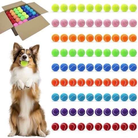 Magicorange Tennis Balls for Dogs,Colorful Easy Catching Dog Balls,90 Pack