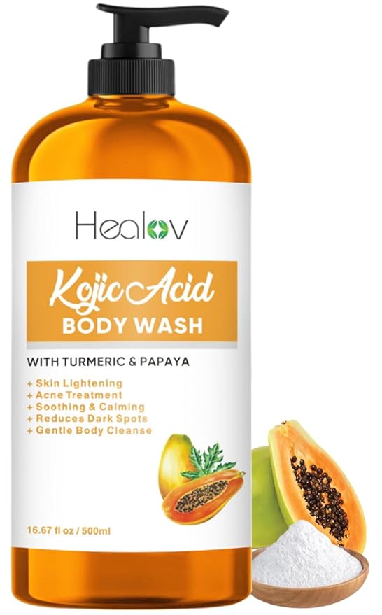 Kojic Acid Soap for Hyperpigmentation – Skin Brightening Kojic Papaya Body Wash – Dark Spot Soap Reduces Acne, Scars, and Evens Tone – Turmeric Body Wash for Brighter Glowing Tone