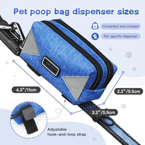 Dog Poop Bag Holder for Leash, Blue