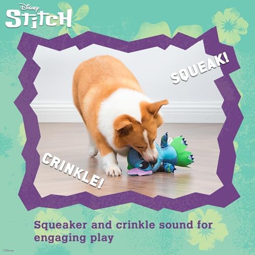Disney for Pets Lilo and Stitch Bow Wow Luau Plush Dog Toy, 9 Inch