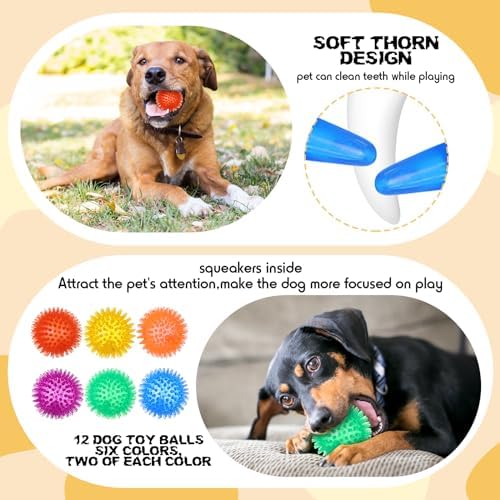 Syhood 60 Pcs Squeaky Dog Toys Bulk Plush Rope, Multicolor, Lovely Style