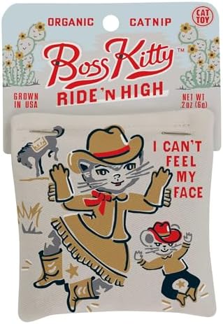 Blue Q Catnip - Cute Cat Toys for Biting with Funny Graphics - Boss Kitty
