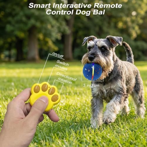 Smart Interactive Dog Toy,Smart Moving Bouncing Dogs Ball with RGB Lights, Automatic Moving, Bouncing, and Rotating,E-TPU Durable & Waterproof,for Small Medium Dogs Keep Them Busy
