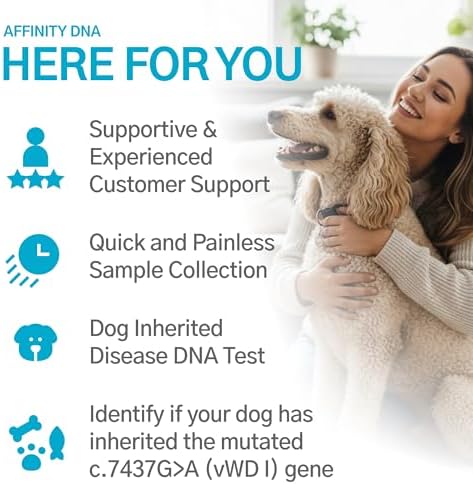 Dog von Willebrand DNA Test for von Willebrand’s Disease Type I (vWD I) | Home Sample Collection Kit for 1 Canine| Puppy vWD I Testing Kits | Results in 10-15 Days with No Extra Fees