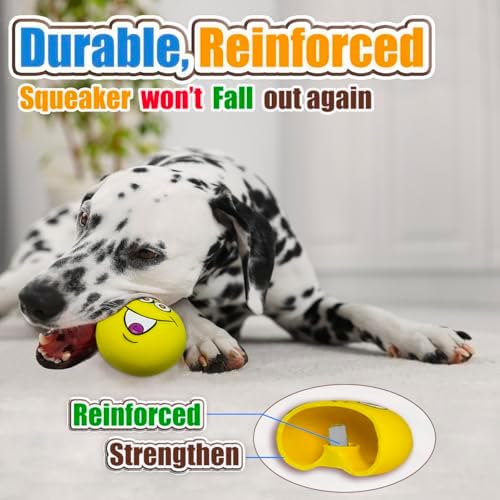 3.1" Squeaky Dog Toys for Large Dog, Medium Breed, Latex Flat Ball