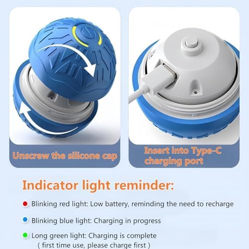 Interactive Dog Ball, Activated Automatic Rolling Ball for Dog, Self Moving Vibrating Smart Jumping Automatic Moving Bouncing and Rotating Balls for Pets (Orange)