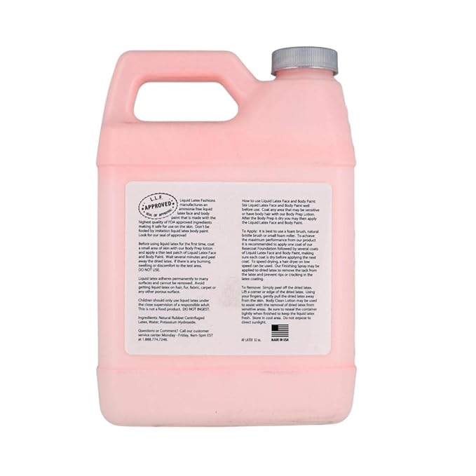 Pink 32 Oz - Liquid Latex Body Paint, Ammonia Free No Odor, Easy On and Off, Cosplay Makeup, Creates Professional Monster, Zombie Arts