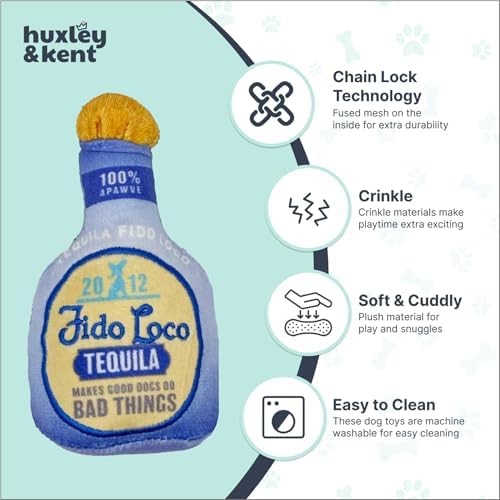 Huxley & Kent Tiny Tuff Plush Dog Toy, Fido Loco Tequila