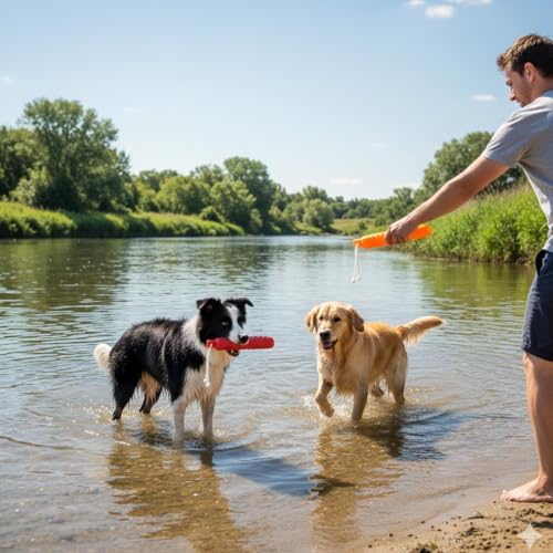 Dog Water Toys, 2 Pack Floating Bumper Fetch Toy Dummy