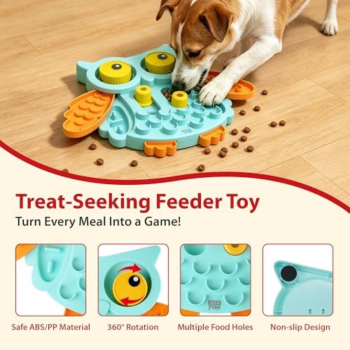 Gigwi Interactive Treat Puzzle Toy, Owl Shape 5 Difficult Levels for Pet